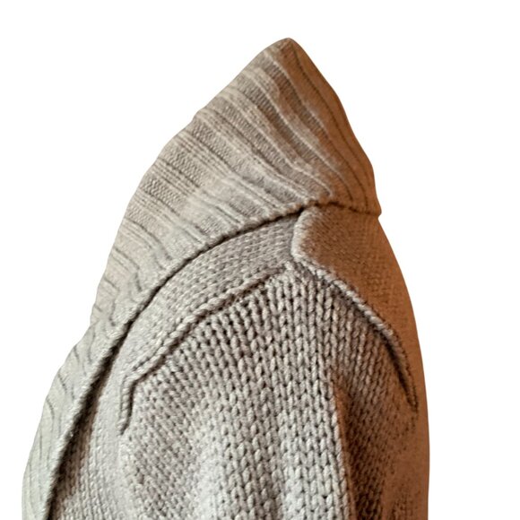 POET - Gray Knit Sweater - V-neck shawl collar with front pocket - Medium - Picture 8 of 11